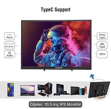 kamputur: APMTE/ANMATE 10.5" portativ IPS monitor - Ekran: 10.5 düym IPS panel — 4