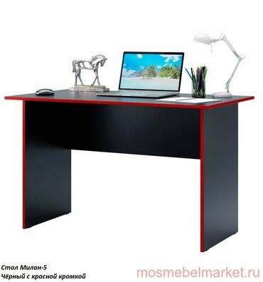 мебель гостиная: Компьютерный Стол, цвет - Черный, Новый