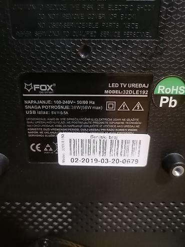 8100 elite sff: TV FOX Led 32 inča ili 82 dijagonala ekrana sa daljinskim upravljačem — 2