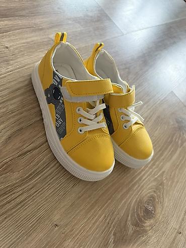 converse all star: Детские кеды (кроссовки) ярко‑жёлтого цвета, размер 30. - Застёжка — 1