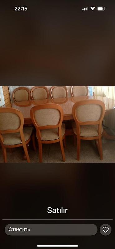 Yemək otağı dəsti – massiv ağacdan klassik üslub - Komplekt: 1 böyük
