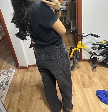 женские жинцы: Джинсы, Прямые, Высокая талия, Вареные, M, L — 3