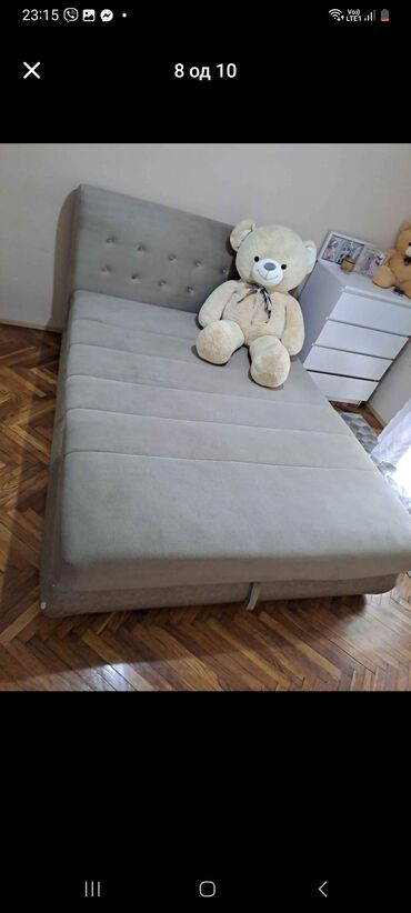 polica za kuhinju na tockice: Double bed, With headboard, color - Grey