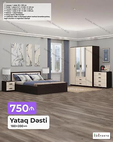 Yataq Dəsti – 160×200 sm Tərkib: - Çarpayı: 1 ədəd, 90×200 sm - lalafo.az -da Yataq Dəsti – 160×200 sm Tərkib: - Çarpayı: 1 ədəd, 90×200 sm -