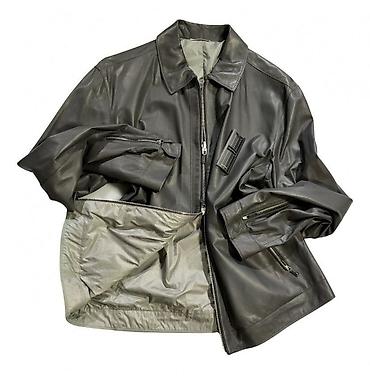 Kožne jakne: Ermenegildo Zegna Black Lambskin Gray Techno Reversible bomber jacket — 6