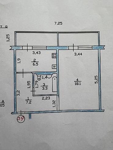 67: Продается 1-х ком. квартира 📍Адрес: Дордой Плаза 🏛️Серия: 105 — 6