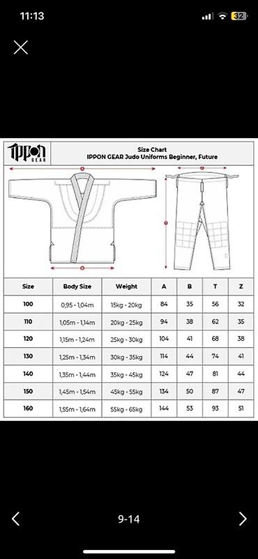 İdman dəstləri: Judo geyim dəsti – mavi və ağ rənglərdə Məhsul haqqında: - Klassik — 13