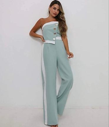 leopard pantalone: Kombinezon top,asimetričan gornji deo bez bretela sa ukrasnim — 3