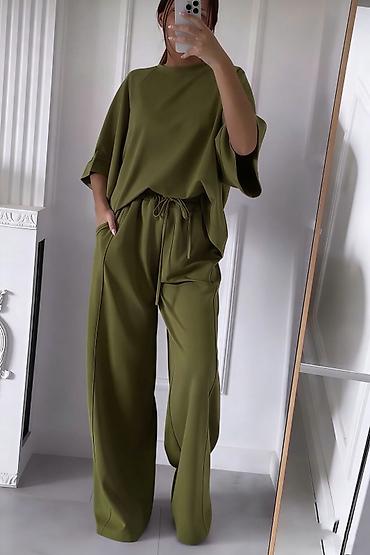 Kompleti: 💫Topkomplet – široke pantalone i oversize majica kratkih rukava ✅3200 — 6