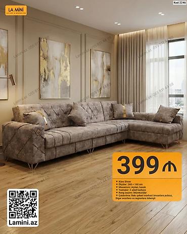 Диваны: Künc divan – La Mini - Ölçülər: 260 × 160 sm - Mexanizm: açılan — 1