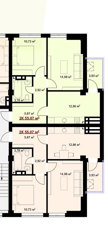 мик джал: 1 комната, 29 м², Элитка, 4 этаж, ПСО (под самоотделку) — 2