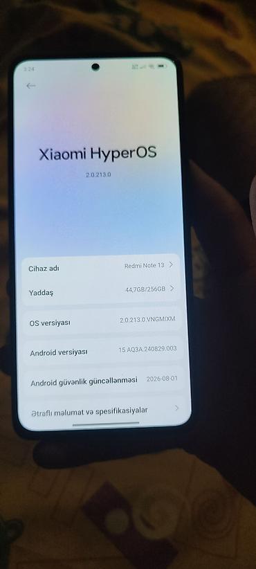 Redmi: Redmi Note 13, 256 GB, rəng - Qara, Zəmanət, Sensor, Barmaq izi — 4