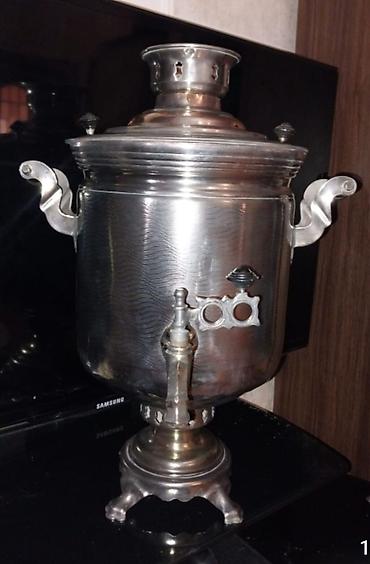 ev əşyalar: Klassik metal samovar - Material: tam metal/gümüşü rəngdə korpus — 2