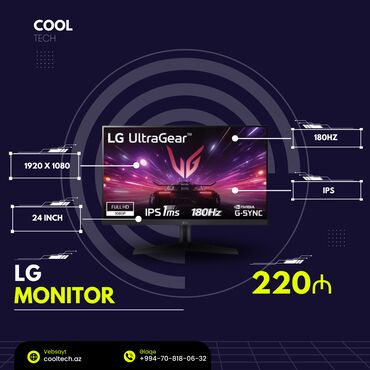 Monitorlar: YENI LG UltraGear 180Hz monitorumuzu almağa tələsin! 🌐cooltech.az