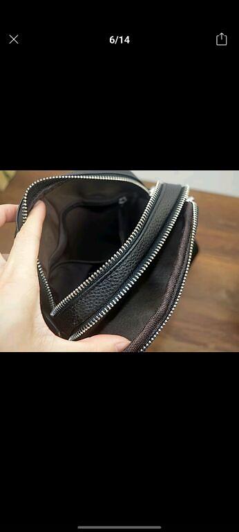 Классические сумки: Мужская черная и коричневая наплечная сумка прямоугольной формы с — 9