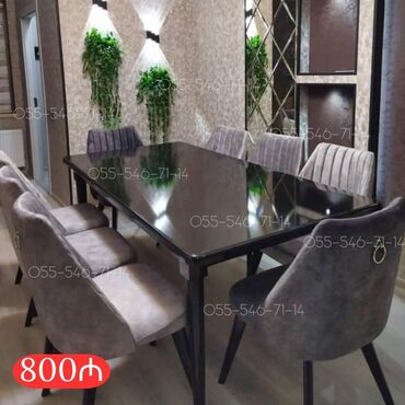 столешница для стола на заказ: Qonaq otağı üçün, Yeni, 6 stul