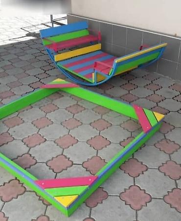 Детские качели: В наличии игровой комплекс Качели Скамейки Качалка лодочка Песочница — 3