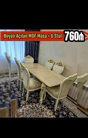 radius: Qonaq otağı üçün, Yeni, Açılmayan, Dördbucaq masa, 6 stul — 7