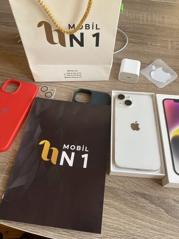 Apple iPhone: IPhone 14, 128 GB, Sənədlərlə, Face ID, Zəmanət — 10