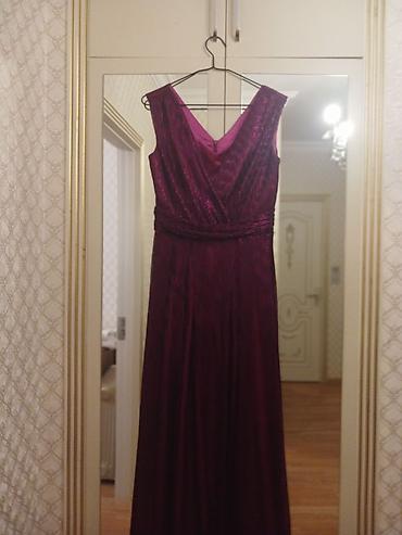 Ziyafət donları: 1) Bəzəkli yaxalı maxi don - Rəng: tünd bənövşəyi - Model: qolsuz — 6