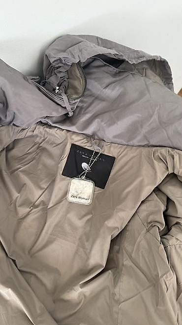 Личные вещи: Zara | Женское стёганое пальто-пуховик, серо‑графитовый цвет. - Длина — 5