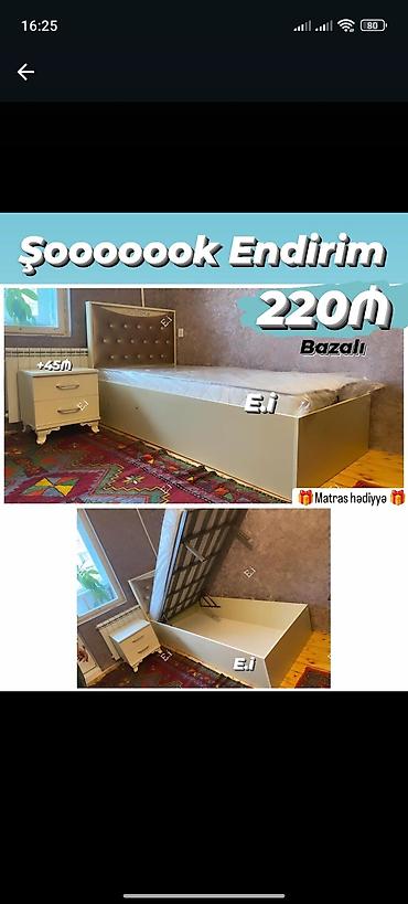 tek kravat islenmis: Yeni, Təknəfərlik çarpayı, Bazalı, Matras ilə — 1