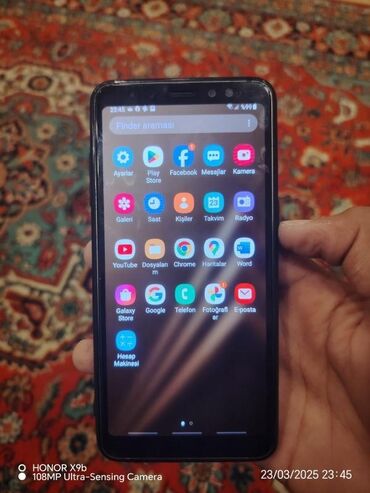 Samsung Galaxy A8 Plus, 32 GB, rəng - Qızılı, Barmaq izi, Face ID
