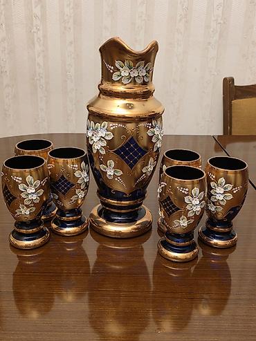 limon kitchenware: Büllur/qədimi üslubda süfrə dəsti – 1 ədəd qrafin və 6 ədəd stəkandan — 5