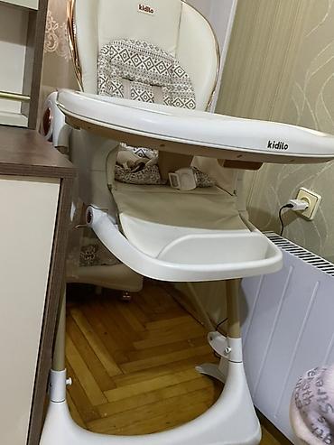 Yemək masaları, oturacaqları: Kidilo uşaq yemək stulu - Brend: Kidilo - Rənglər: krem/ağ və qızılı — 1