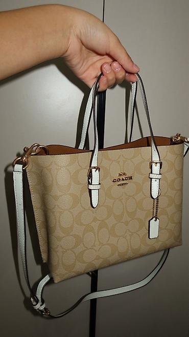 сумка для тоя: Сумка Coach Signature Canvas Tote (малый формат) - Материал — 2