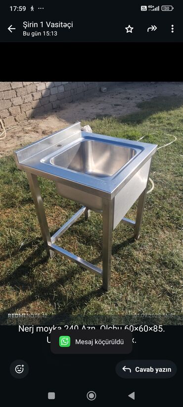Sifarişlə dolablar: Nerj moyka 240 Azn. Olchu 60×60×85. Unvan Ramani. Shirin x