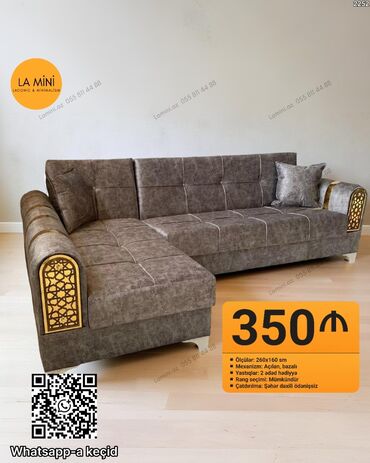 диван французская раскладушка с ортопедическим матрасом: Künc divan, Açılan, Bazalı, Parça, Şəhərdaxili pulsuz çatdırılma