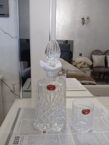 yeni il stekanlari: Qədəhlər, rəng - Ağ, Xrustal, 6 ədədli dəst, 750 ml, Çexiya