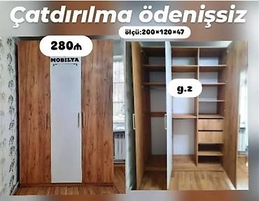 sabalid agaci: Mebel – sürgülü qapılı paltar şkafı - Ölçü: 200 × 120 × 47 sm - — 1