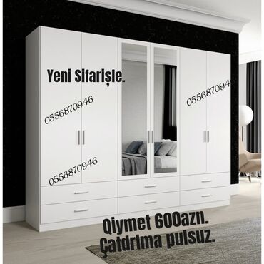 Dolablar: Yeni, Açılan, 6 qapı Düz dolab, Şifonyer, Azərbaycan