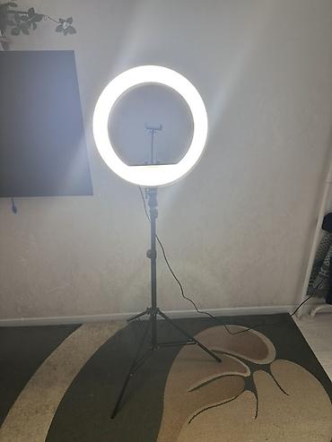 лампа тикток: Кольцевая LED‑лампа на штативе - Диаметр кольца: около 40-45см — 3