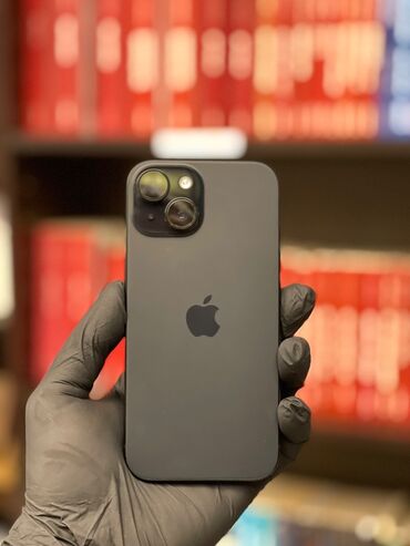 apple mac: IPhone 15, 128 GB, Black Titanium, Zəmanət, Barmaq izi, Simsiz şarj