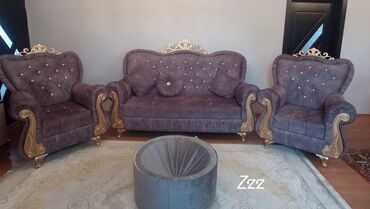 islenmis divan kreslo satilir: Б/у, Классический диван, 2 кресла, Диван