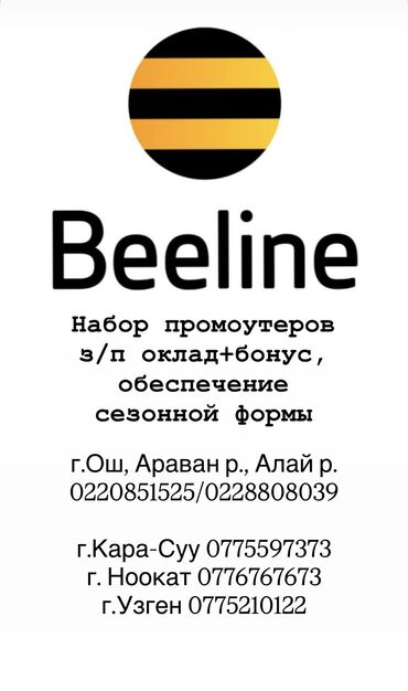 работа охранником в городе бишкек: Внимание! Вакансия промоутера в компанию Билайн в городах Кара-Суу at lalafo.kg работа охранником в городе бишкек: Внимание! Вакансия промоутера в компанию Билайн в городах Кара-Суу