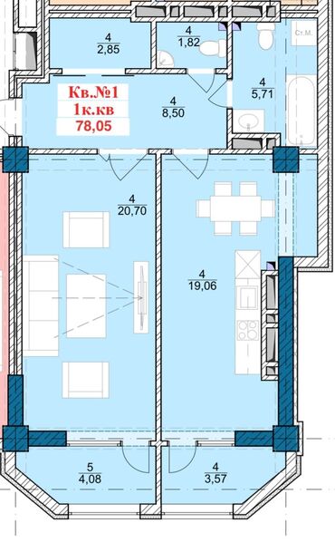 квартира обмен на частный дом: 1 бөлмө, 63 кв. м, Элитка, 9 кабат, ПСО (өзү оңдоп түзөтүп бүтүү үчүн)