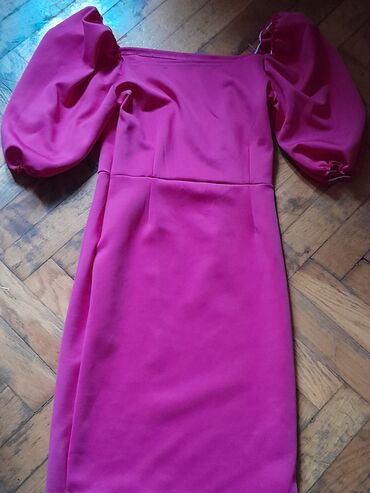 svecane haljine od satena i cipke: M (EU 38), bоја - Roze, Drugi stil, Kratkih rukava