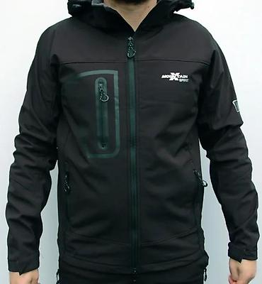 Kožne jakne: Crna muška softshell jakna brenda Mountain Sport sa kapuljačom. Jakna — 5
