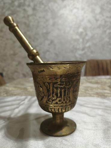 mis samovarlar: Misin və ya bürüncdən hazırlanmış dekorativ həvəng və dibək dəsti — 2