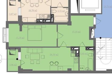 квартир токмок: 2 комнаты, 62 м², Элитка, 10 этаж, ПСО (под самоотделку)