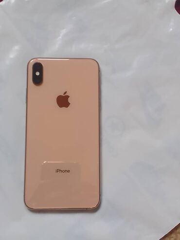 Apple iPhone: IPhone Xs Max, Б/у, 256 ГБ, Золотой, Защитное стекло, Чехол, Коробка, 80 %