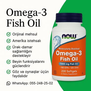 Витамины и БАДы: NOW Omega-3 Balıq Yağı ürək-damar sağlamlığını dəstəkləyən, beyin
