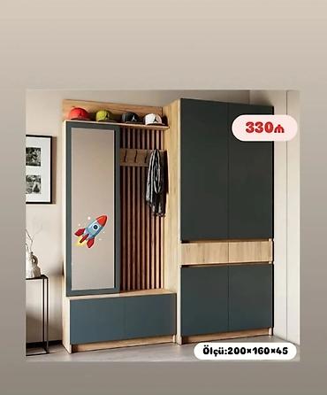 detski mebel: Yeni, 2 qapılı, Güzgülü, Boz, Açılan, Künc dolab — 1