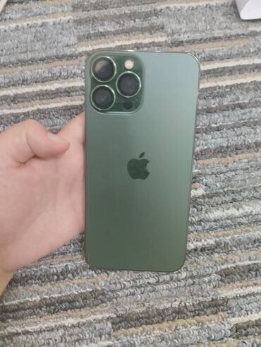 бытовая техника в расрочку: IPhone 13 Pro Max, Б/у, 256 ГБ, Alpine Green, Защитное стекло, Чехол, Коробка, 82 %