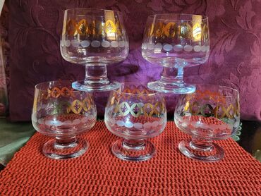 Čaše: Case nove kristal,Bohemija,za zestoko pice iz 50,60ih. Case jako — 9