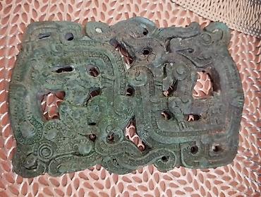 Формы для материалов: Антикварное, круглое, массивное, бронзовое зеркало,на плоской рукояти — 4